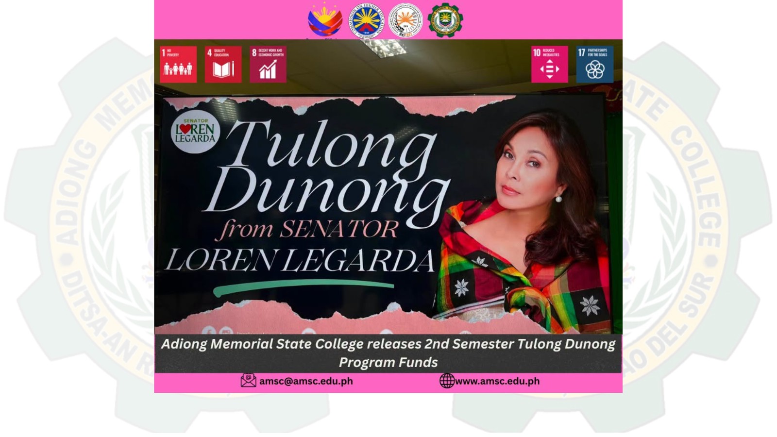 Adiong Memorial State College releases 2nd Semester Tulong Dunong Program Funds